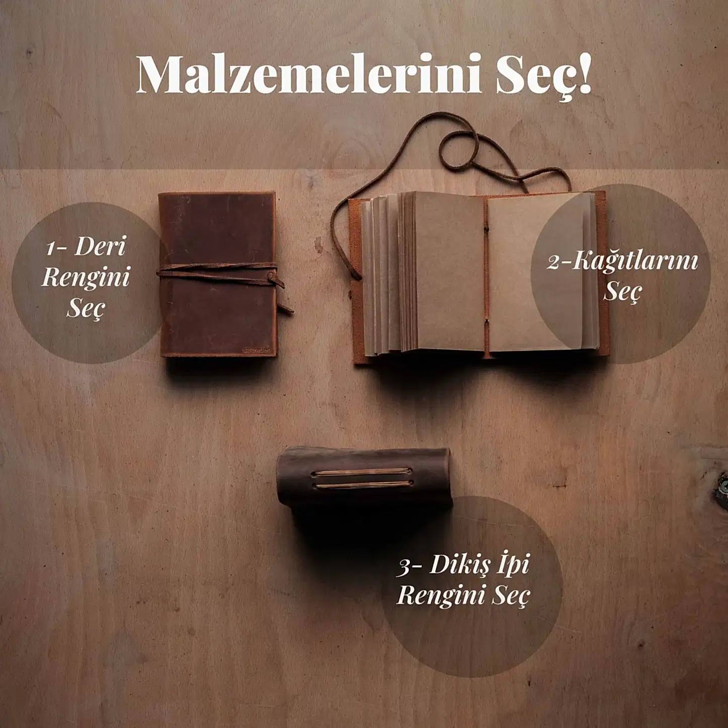 Deri Defter Büyük / Kendin Seç Yap (diy)