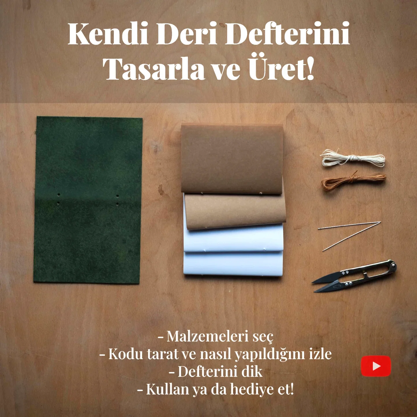 Deri Defter Büyük / Kendin Seç Yap (diy)