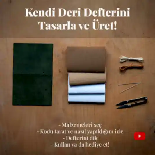 Deri Defter Büyük / Kendin Seç Yap (diy)