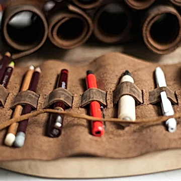 el yapımı deri rulo kalemlik