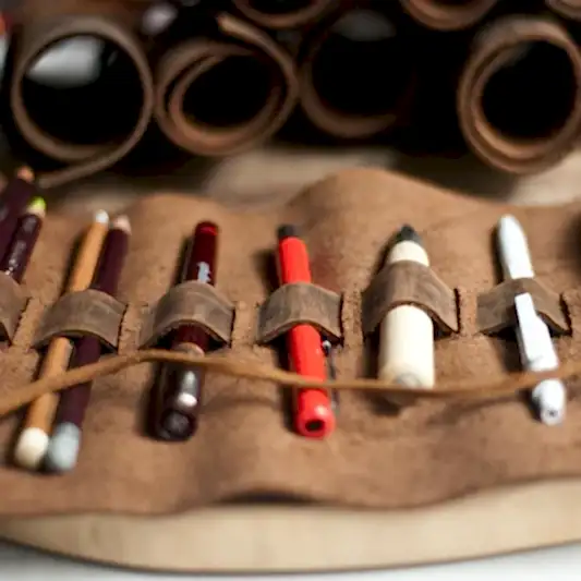 el yapımı deri rulo kalemlik