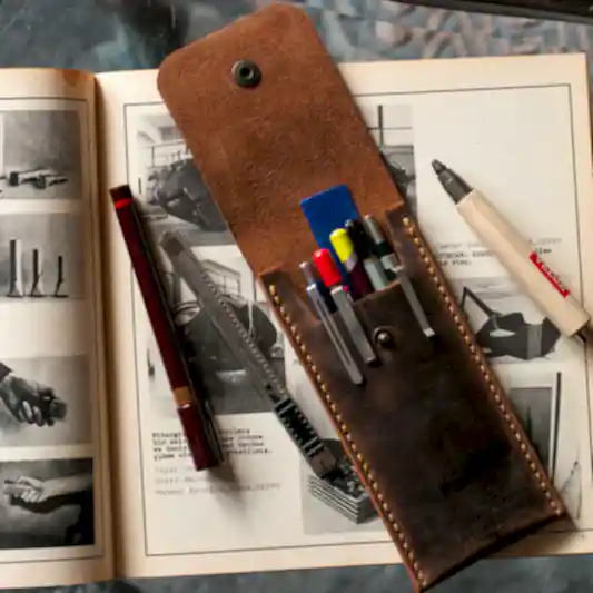 el yapımı deri kalemlik
